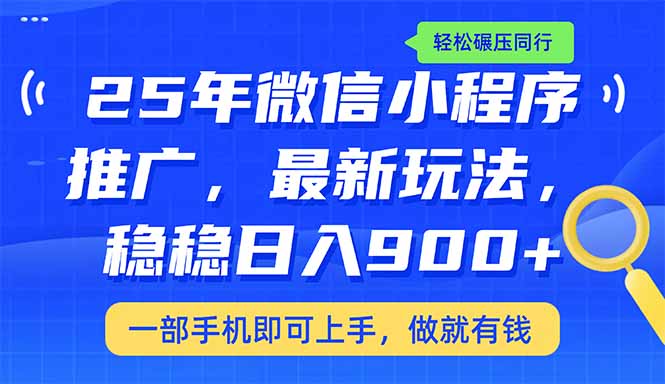 （14411期）25年最新小程序推广教学，稳定日入900+，轻松碾压同行-网赚之家