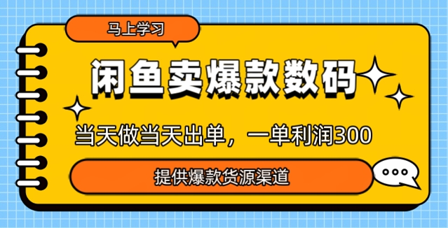 闲鱼卖爆款货源，当天做当天出单，一单利润3张-网赚之家