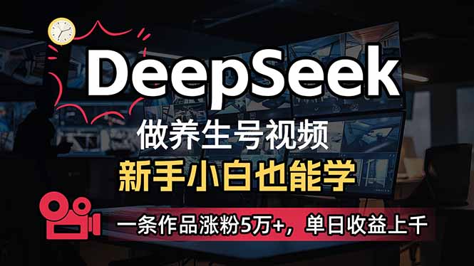 （14270期）小白用DeepSeek做养生号，一条作品涨粉5万+，单日收益上千-网赚之家